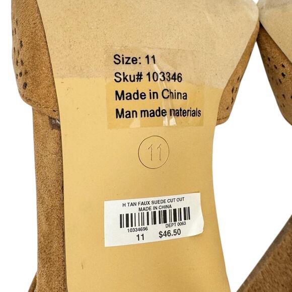 Torrid Faux Suede T-Strap Floral Cut Out Zip Stilleto Heel Sandals Sz 11 Boho - Picture 7 of 14